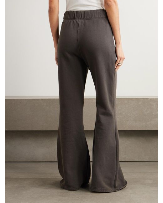 Les Tien Gray Cotton-Jersey Flared Track Pants