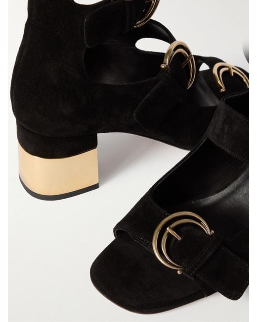 Chloé Black Alizè Suede Sandals