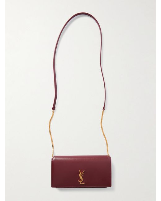 Saint Laurent Red Cassandre Strap Leather Phone Case