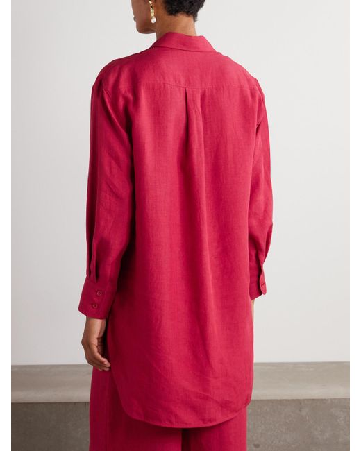 Eres Red L'Intemporel Mignonette Linen Shirt