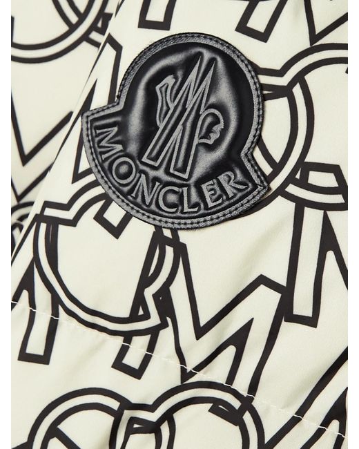 Moncler White Gaou Hooded Printed Quilted Shell Down Coat