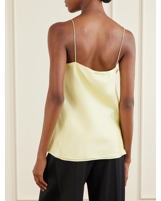 Another Tomorrow Yellow Silk-Twill Camisole