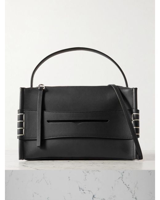 J.W. Anderson Black Loafer Schultertasche Aus Leder Mit Stickereien