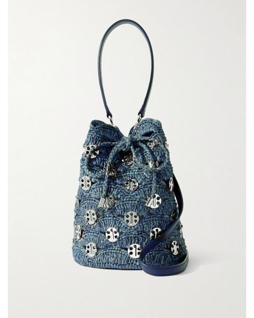 Sac Seau En Raphia À Cotte De Mailles Rabanne en coloris Blue