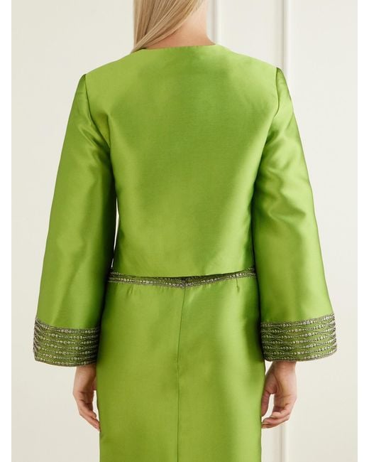 D'Estree Green Ruby Satin Blazer
