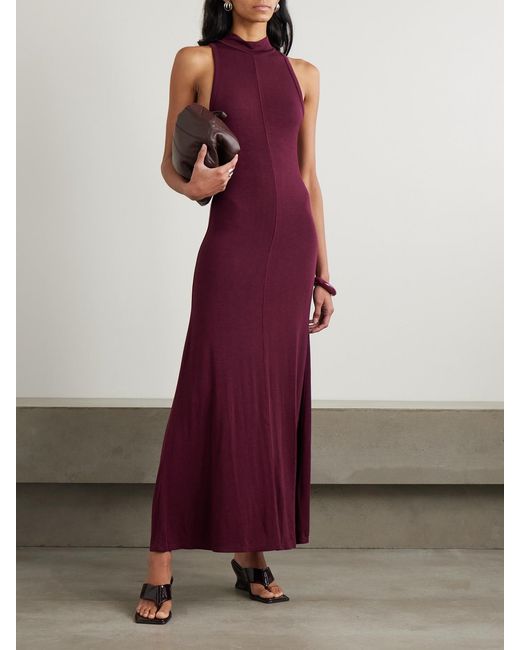 St. Agni Purple Tencel Lyocell-Blend Jersey Maxi Dress