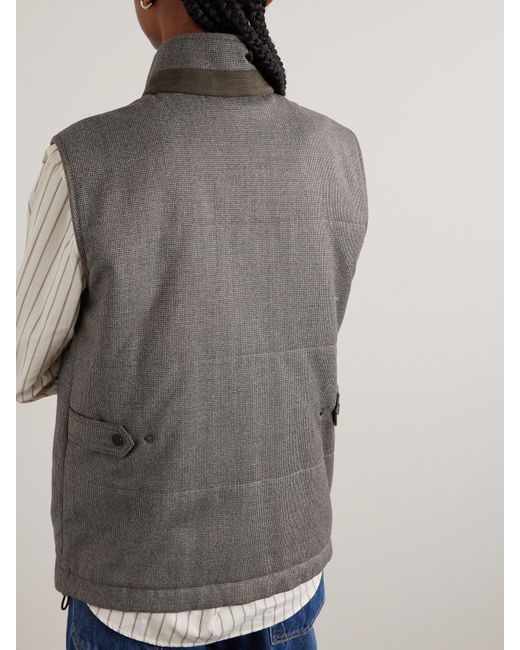 James Purdey & Sons Gray Eccleston Checked Padded Merino Wool Gilet