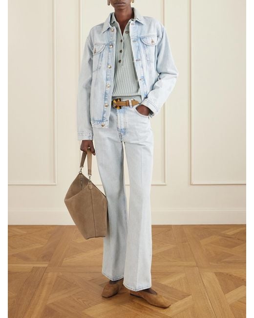 Blazé Milano Blue Nariida Maline Mid-Rise Wide-Leg Jeans