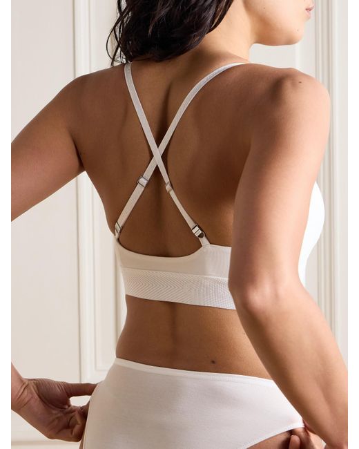 CDLP White Lyocell-Blend Jersey Bralette