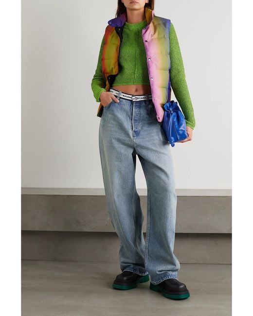 AGR Yellow Quilted Ombré Shell Down Vest