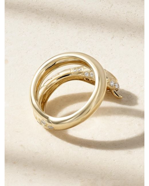 Yvonne Léon Natural Python 9-Karat Multi-Stone Ring
