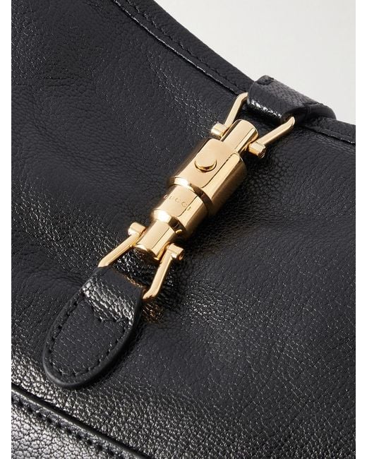 Gucci Black Jackie 1961 Slim Textured-Leather Shoulder Bag