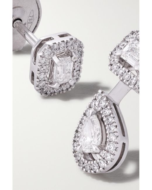 Boucles D'Oreilles En Or Blanc 18 Carats (750/1000) Et Diamants My Twin Toi & Moi Messika en coloris Natural