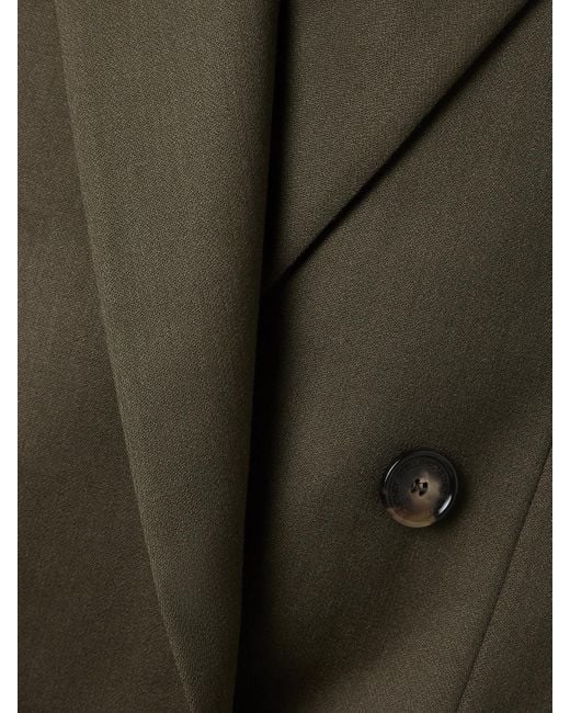 Stella McCartney Green Double-Breasted Wool-Crepe Blazer