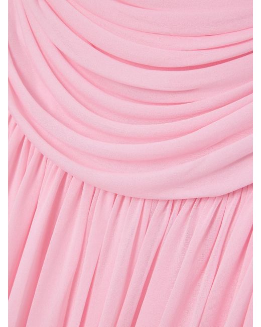 Giambattista Valli Pink Asymmetric Draped Jersey Gown