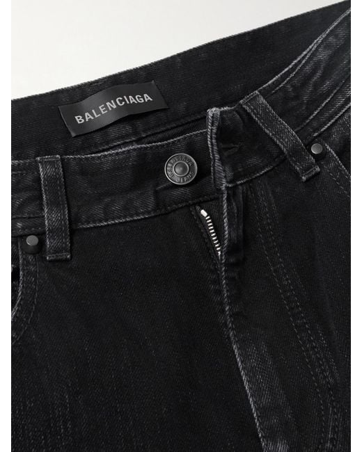 Balenciaga Black City Studded Low-Rise Straight-Leg Jeans