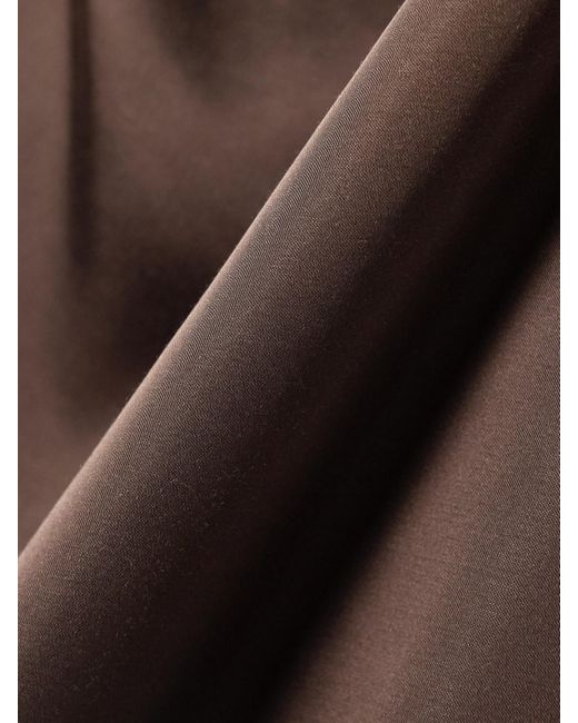 Rick Owens Natural Athena Arrowhead One-Shoulder Draped Satin Maxi Dress