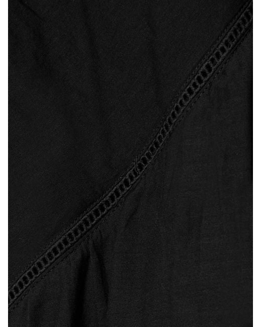 Isabel Marant Black Vasma Tiered Ruffled Cotton-Blend Maxi Dress