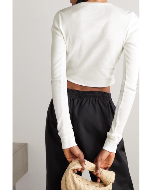 Wardrobe NYC White Hailey Bieber Verkürztes Oberteil Aus Einer Baumwollmischung