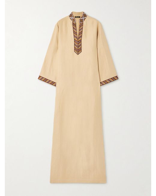 Loro Piana Natural Linen Maxi Dress