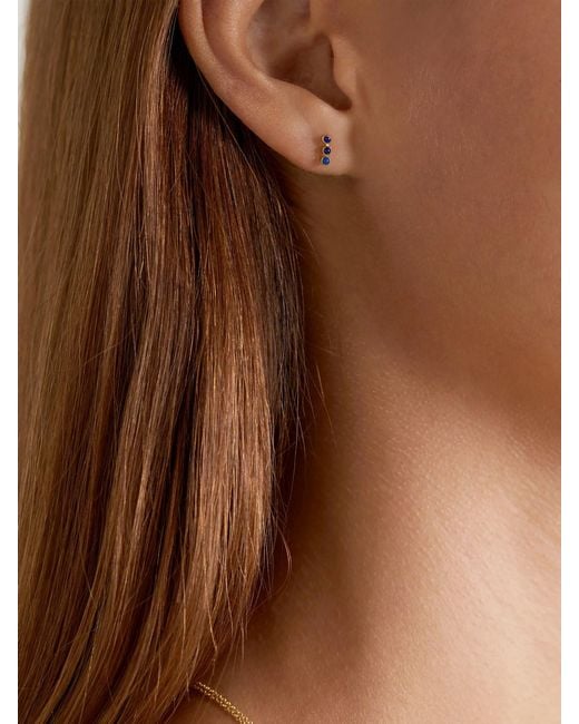 Jennifer Meyer Natural 18-Karat Lapis Lazuli Earrings