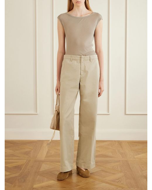 James Perse Natural Ribbed Cotton And Cashmere-Blend Tank