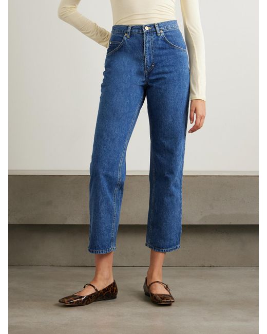 Suzie Kondi Blue Jordi High-Rise Straight-Leg Jeans
