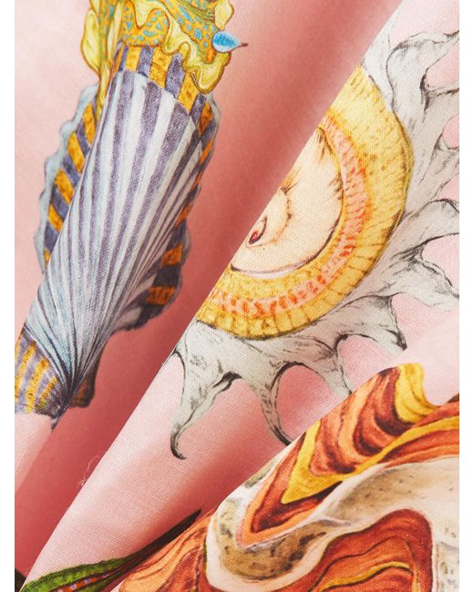ALÉMAIS Pink Sam Pauletto Nereids Printed Hemp And Silk-Blend Camisole