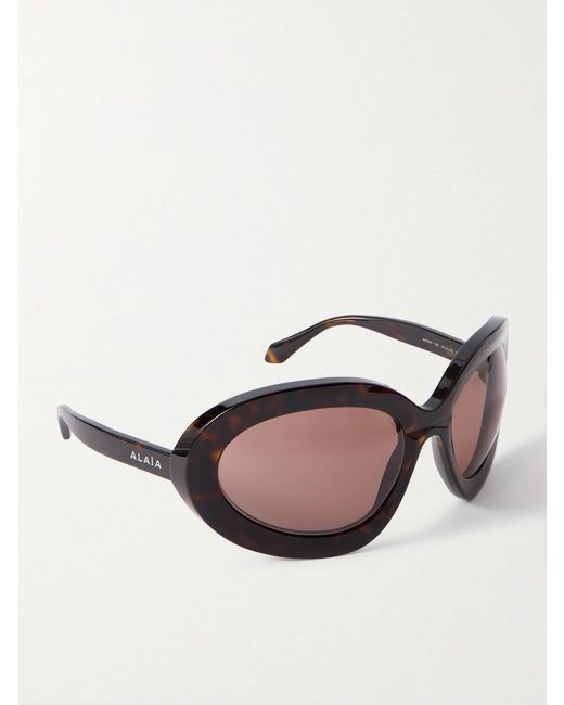 Alaïa Multicolor Round-Frame Acetate Sunglasses
