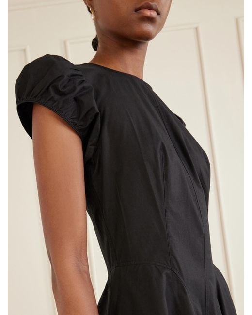 Doen Black Rivelle Cotton-Poplin Midi Dress