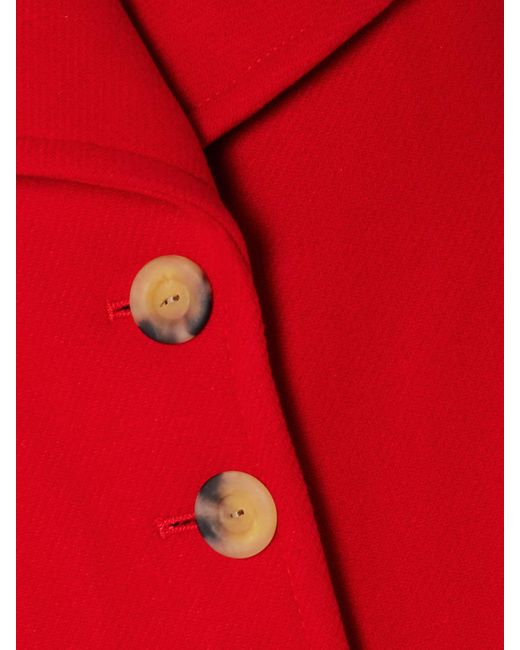 Rixo Red Keyla Cropped Wool-Blend Twill Jacket