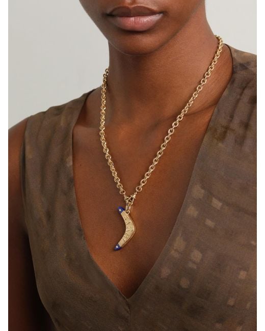 Marie Lichtenberg Natural Karma 18-Karat Lapis Lazuli Necklace