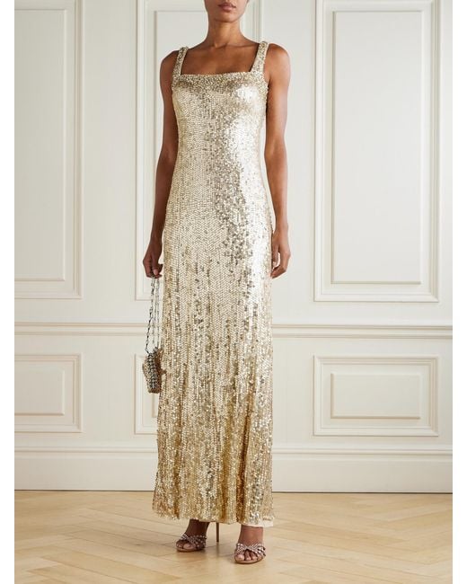 Jenny Packham Natural Lettie Robe Aus Tüll Mit Pailletten Und Kristallen