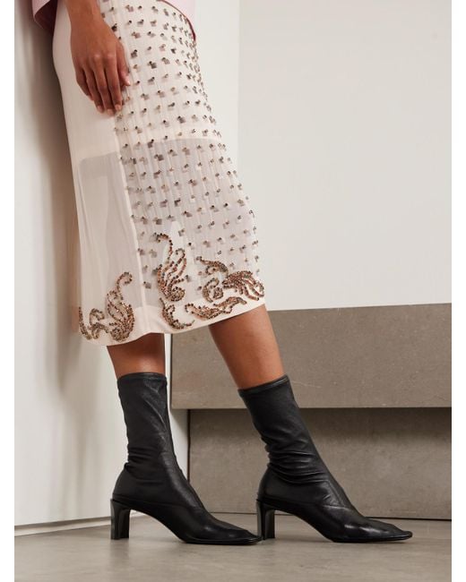 Jil Sander Black Leather Ankle Boots