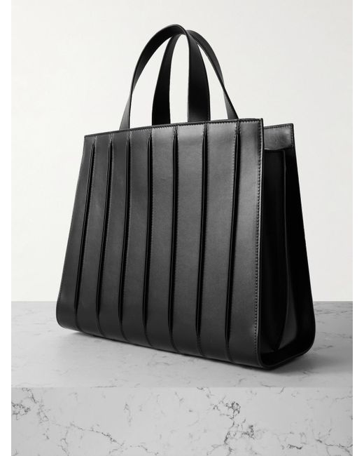Max Mara Black Whitney Bag 7 Große Tote Aus Leder Mit Falten