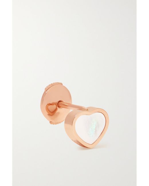 Chopard Metallic My Happy Hearts 18-Karat Rose Mother-Of-Pearl Single Earring