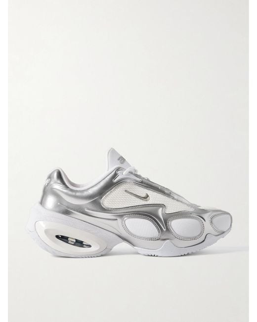 Nike White Air Max Muse Sneakers Aus Metallic-Leder Und Mesh