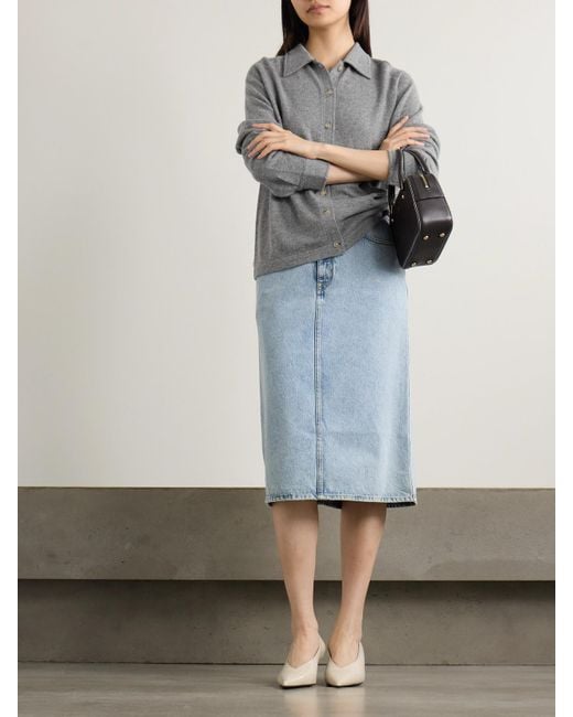 Totême Gray Cashmere Cardigan