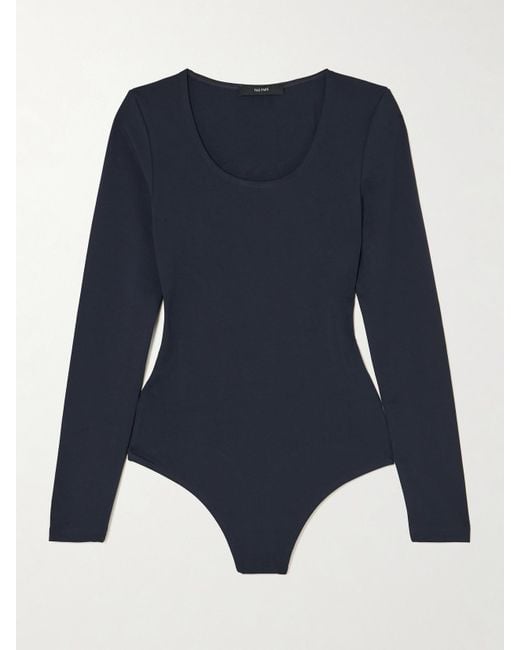 The Park Blue Donna Stretch-Tencel Lyocell Thong Bodysuit