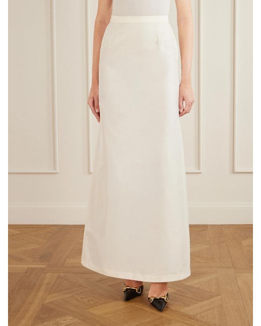Gucci White Silk-Satin Skirt