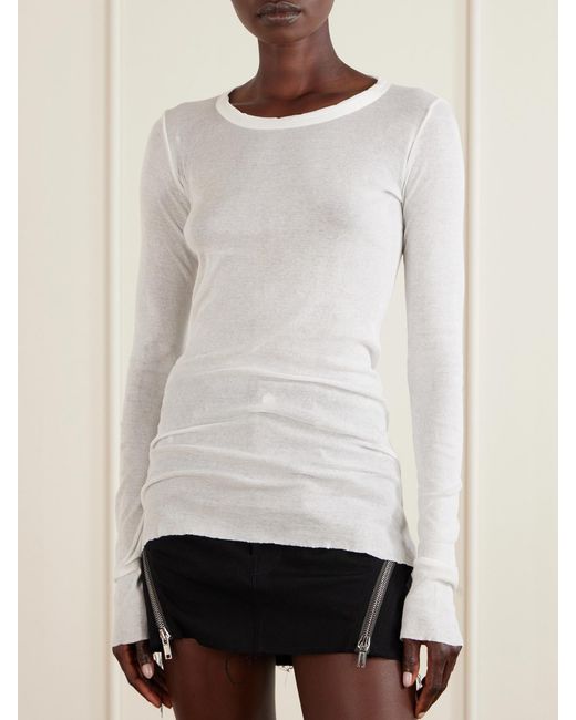 Rick Owens White Cotton-Jersey T-Shirt