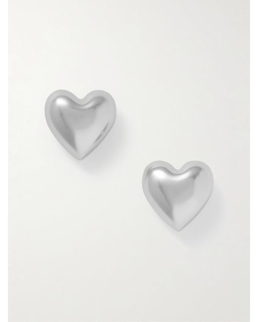 Roxanne Assoulin White Heart & Soul-Tone Earrings