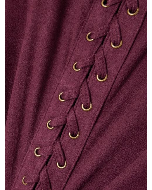 Isabel Marant Purple Seatle Verkürztes Oberteil Aus Gebürstetem Stretch-Jersey