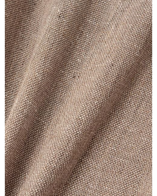 Loro Piana Natural Kurt Hose Mit Weitem Bein Aus Leinen Mit Falten
