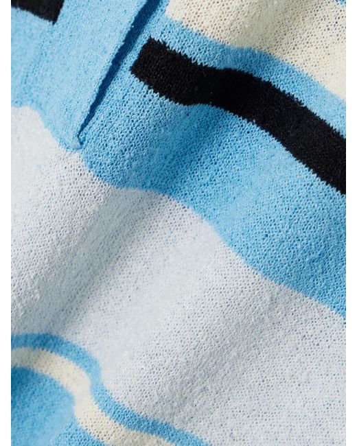 Christopher Esber Blue Striped Knitted Polo Shirt