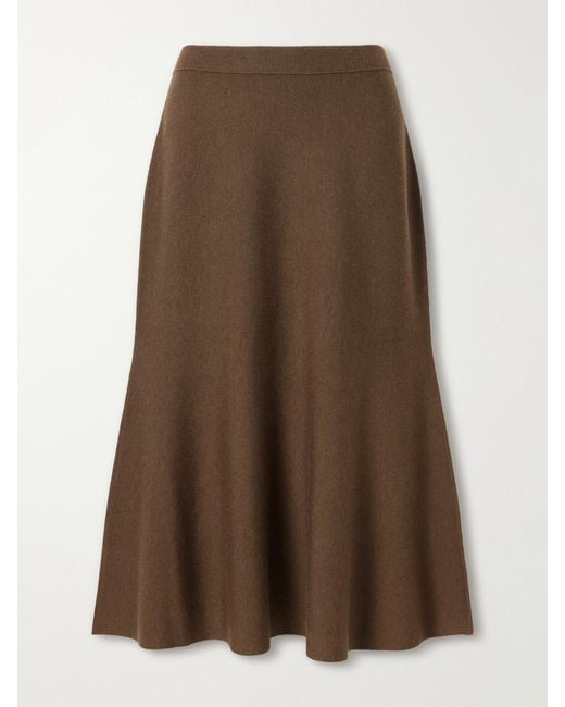 Jonathan Simkhai Brown Wool Midi Skirt
