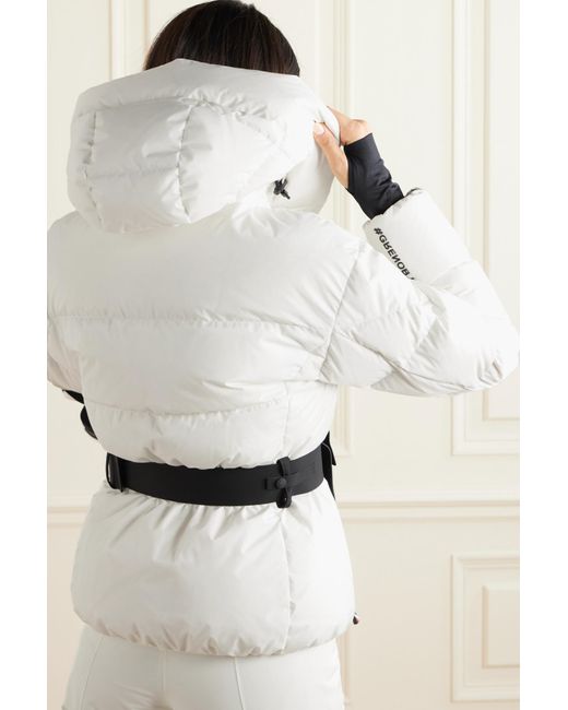 3 MONCLER GRENOBLE White Bouquetin Belted Quilted Down Ski Jacket
