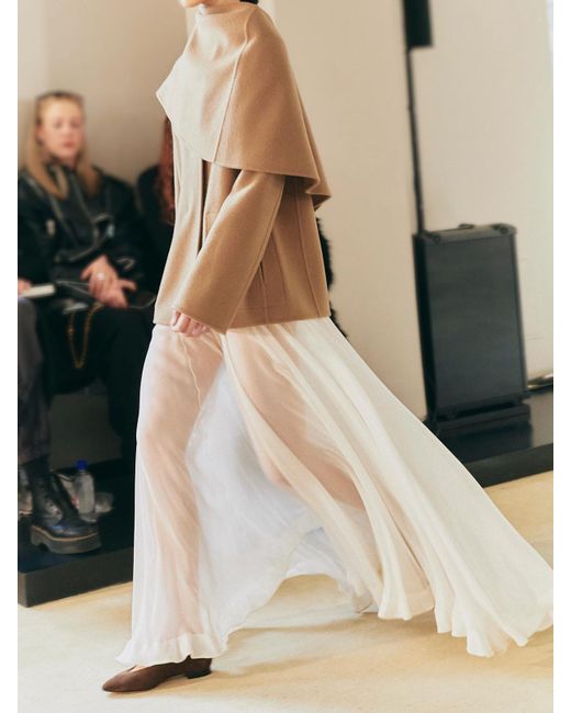 Manteau En Feutre De Laine Mélangée À Superposition Et À Drapé Dak Altuzarra en coloris Natural