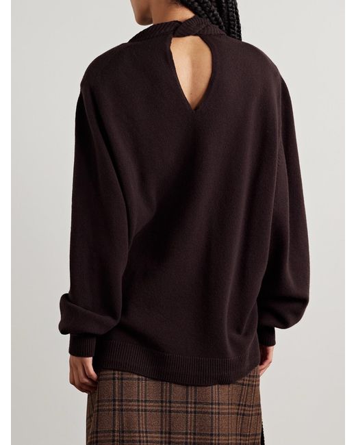Marie Adam-Leenaerdt Blue Cutout Wool Turtleneck Sweater