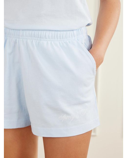 Sporty & Rich Blue International Disco Cotton Shorts